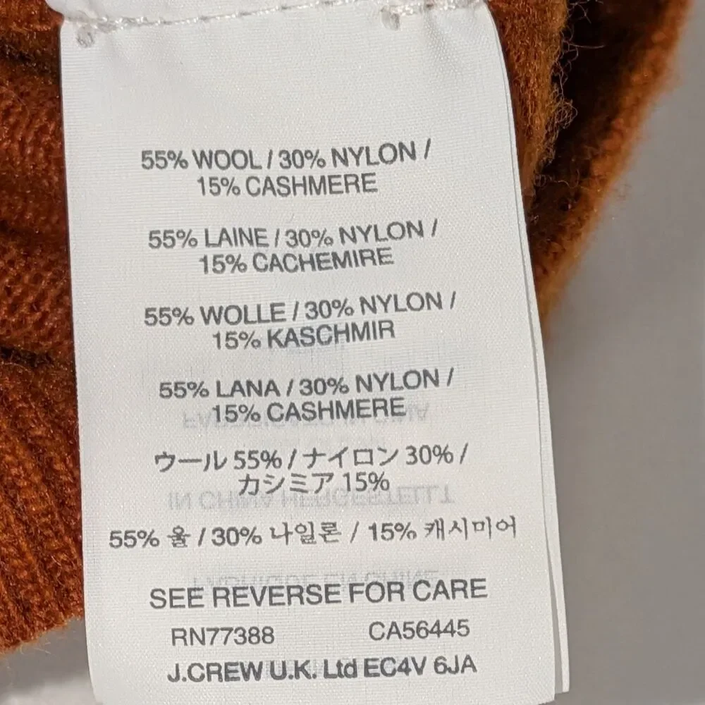 J. Crew Terracotta Button Up V Neck Cardigan Wool/Cashmere Blend XS